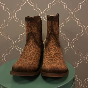 Leopard print cowboy boots